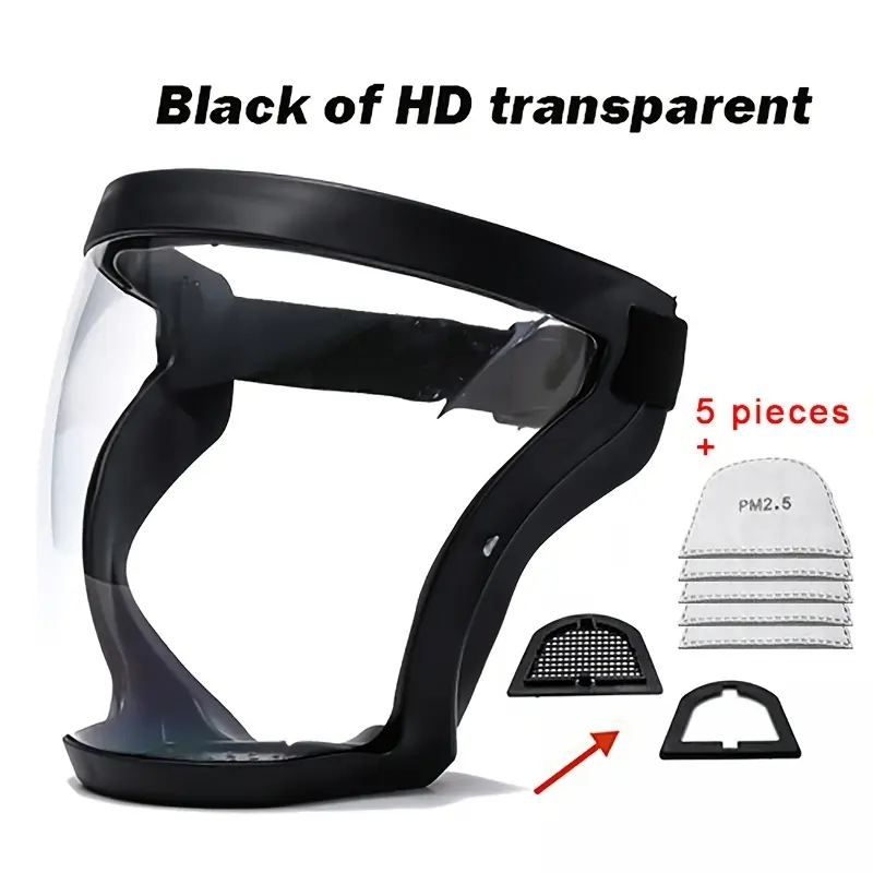 Mask Face Shield Glasses HD Super Protective Anti Fog Full Face Shield Head Cover Reusable Kitchen Protective Cover Mask Safety Reusable Mask Protective Masks Face Coverings