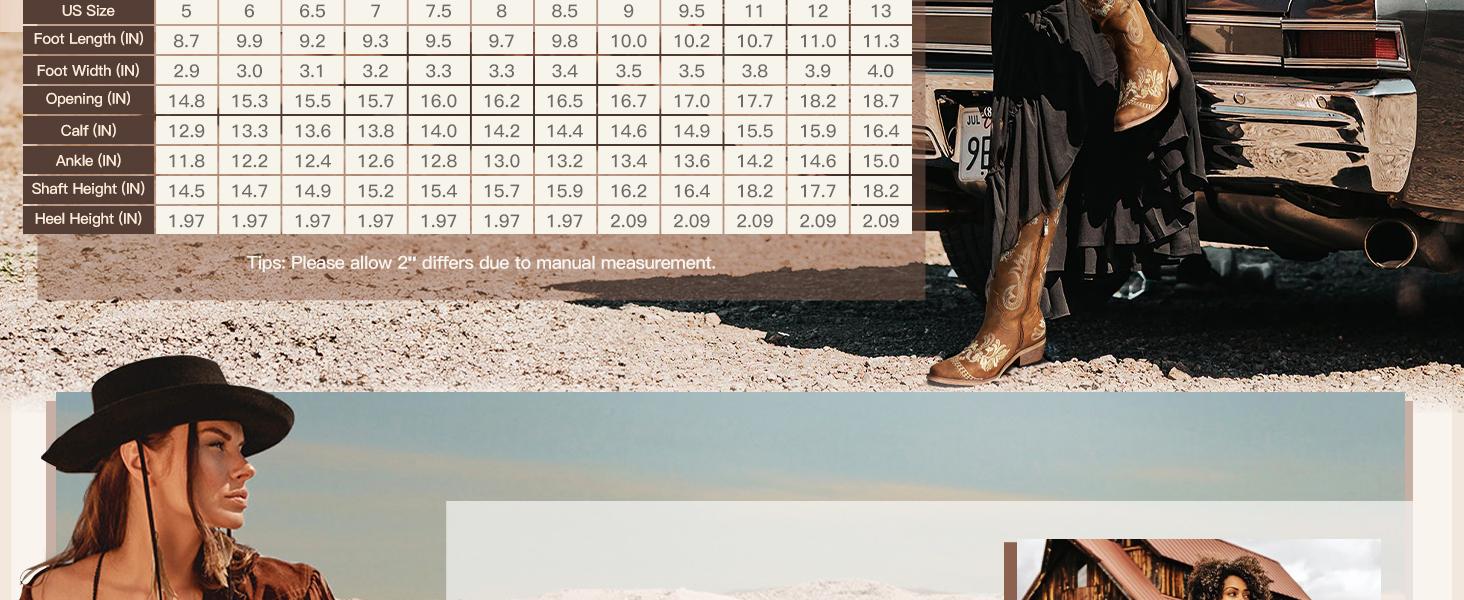 Women's Cowboy Boots - Wide Calf Knee-High Western Boots with Classic Embroidery, Sparkling Rhinestone Accents, Pointed Toe, and Convenient Pull-On Zipper Design