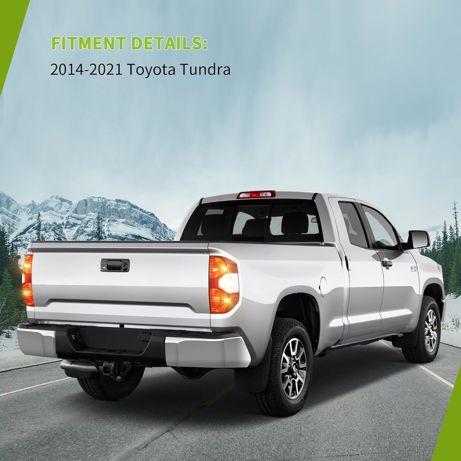 YITAMOTOR Tail Lights Assembly Compatible with 2014-2021 Tundra, Red Clear Replacement Taillights - Driver and Passenger Side