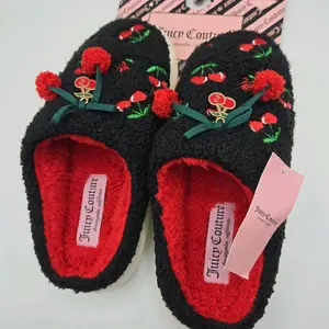 Juicy Couture Women's Multicolor Slippers fleece, Memory foam insoles comfort indoor/outdoor