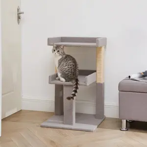 Large Cat Tree Tower with 2 Spacious Platforms, Sturdy Multi-Cat Condo with Sisal Scratching Posts, Stable Anti-Tip Design for Indoor Cats