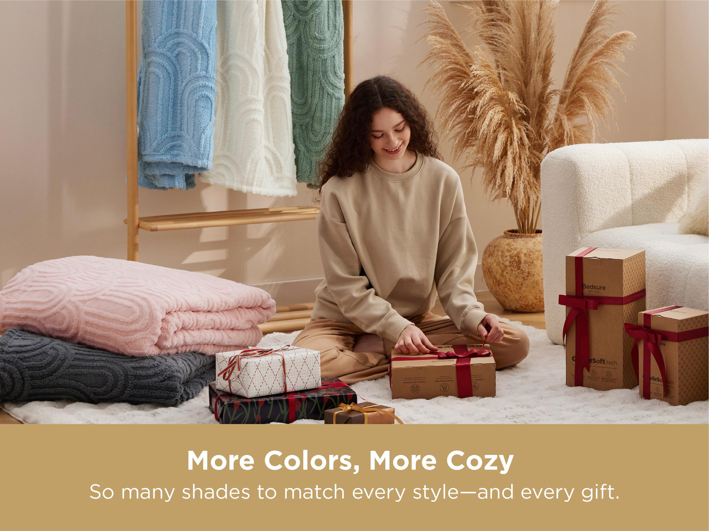 【Spring Glow Up】Bedsure GentleSoft Fleece Blanket for Bed - Distinctive Arches,Super Soft & Cozy, Fluffy Blankets for Women & Girls, Ideal for Sofa & Couch, Boho CharmArtfully Embossed Pattern Adds Amodern Flair To Your Cozy Decor,All-Season