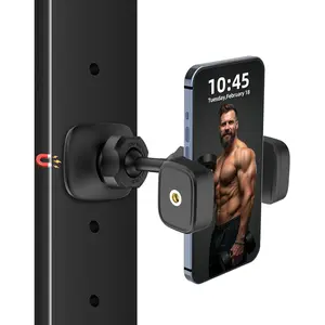 Magnetic Phone Holder for Gym - 360° Adjustable, Strong Portable Magnet Phone Mount for Workout Recording, Fitness Accessories Essentials, Compatible with Andriod Phone and iPhone 16/15/14/13/12, Perfect Gift for Men & Women