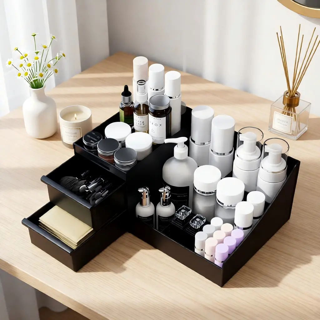 Men's Cologne Organizer and Vanity Caddy, Large Countertop Bathroom Accessories Storage for Perfume & Skincare, Ideal Gift for Boyfriends, Father's Day Gifts, Cosmetic Storage Box, Container Organizer, Cosmetic Organiser, Drawers