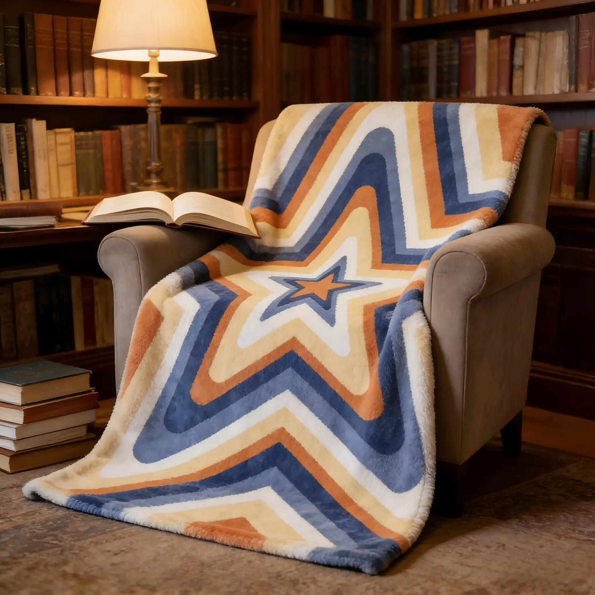 An all-in-one blanket featuring a cute star pattern—soft, lightweight, machine-washable, and suitable for all seasons; ideal for indoor and outdoor use, camping, travel, and bedroom decor; it brings cozy warmth to your home while adding a touch of fun.
