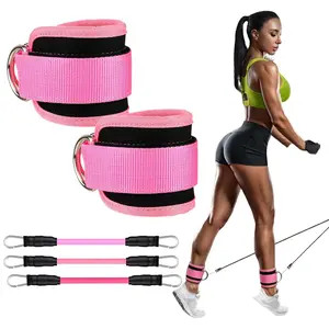 Ankle Straps - 1 Pair + 3 Rsistance Bands + 1 Storage Bag, Fitnees & Sports Ankle Strap, Workout Accessories for Home and Gym, Exercise Equipment, Workout Band