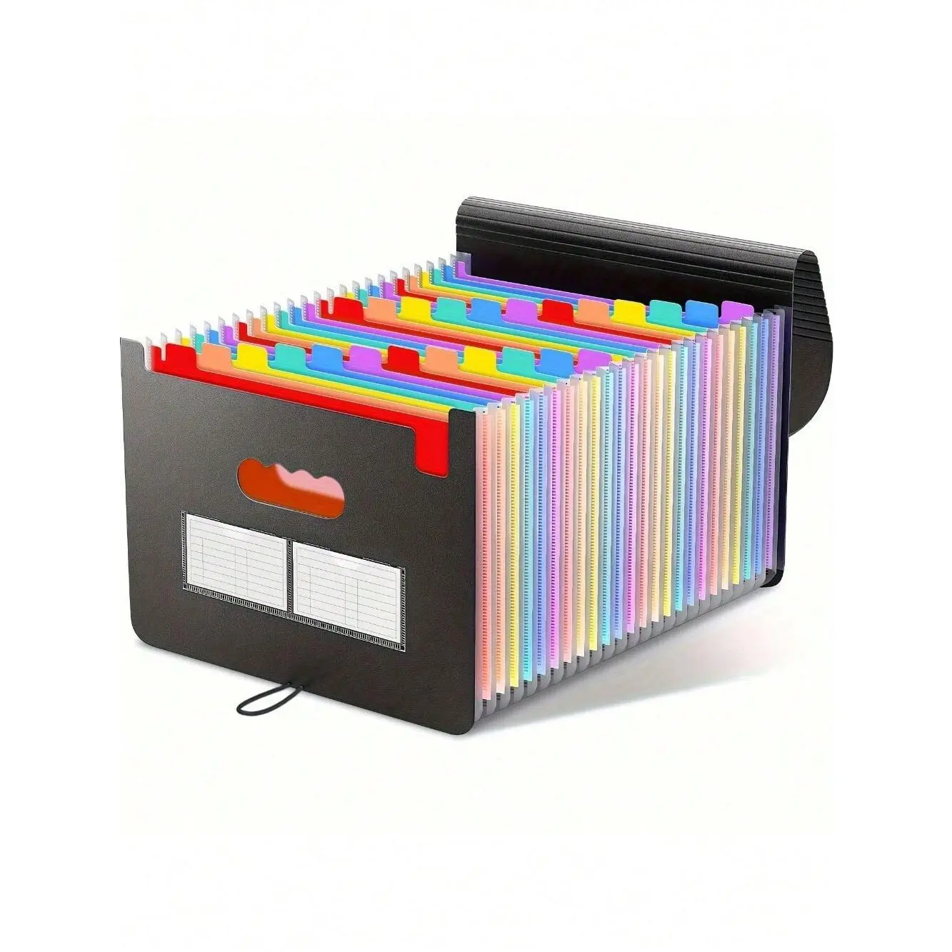 25-Pocket Expandable PP Plastic Accordion Folder - Important Document Organizer, Hanging File Folder with Tabs, Fits A4/Letter Standard Document Sizes, Office Filing Supply for Monthly Bills & Receipts, Portable Back to School Stationery