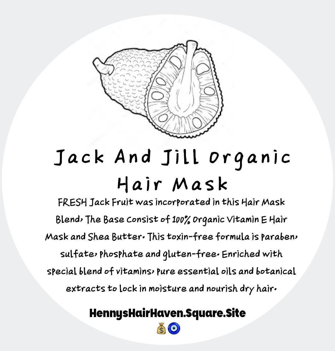 Jack and Jill Organic Hair Mask with Fresh Jack Fruit & SeaMoss Extract - Nourishing Haircare Conditioner Jack and Jill Organic Hair Mask with Fresh Jack Fruit & SeaMoss Extract - Nourishing Haircare Conditioner