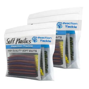 Reaction Tackle Clear Bait Bags – Soft Plastics and more- Organizer Bags with Label Area – Resealable -10 Pack or 20 Pack