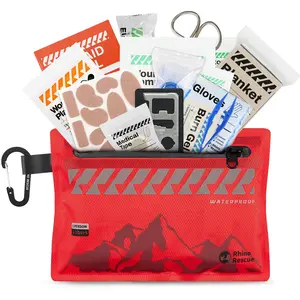 Rhino Rescue Small First Aid Kit - Ultralight Waterproof Portable Outdoor Emergency Kit for Disaster Preparedness, Travel, Hiking, Portable Emergency Equipment, Emergency Kits