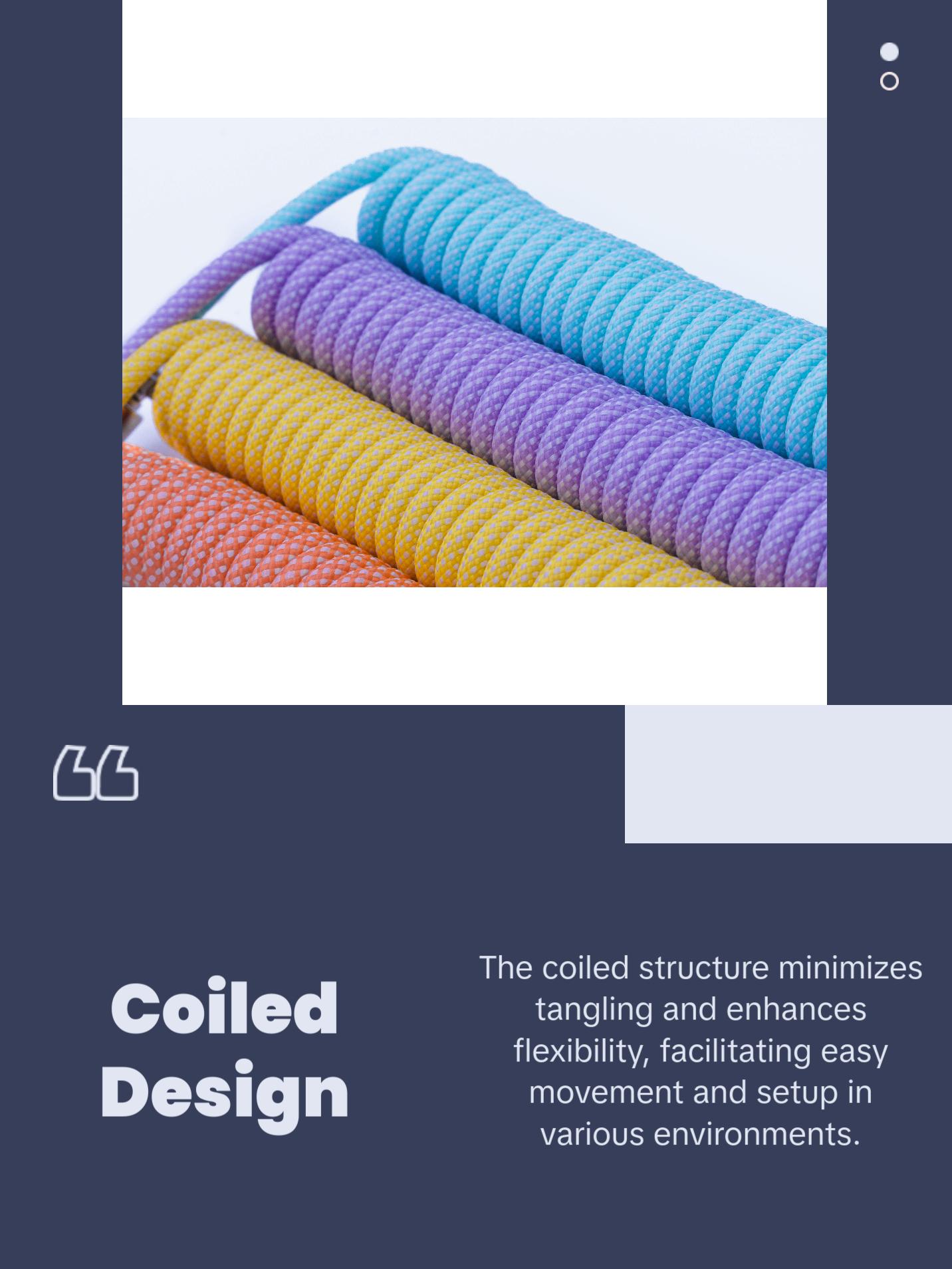 NYLON BRAIDED COILED AVIATOR CABLES