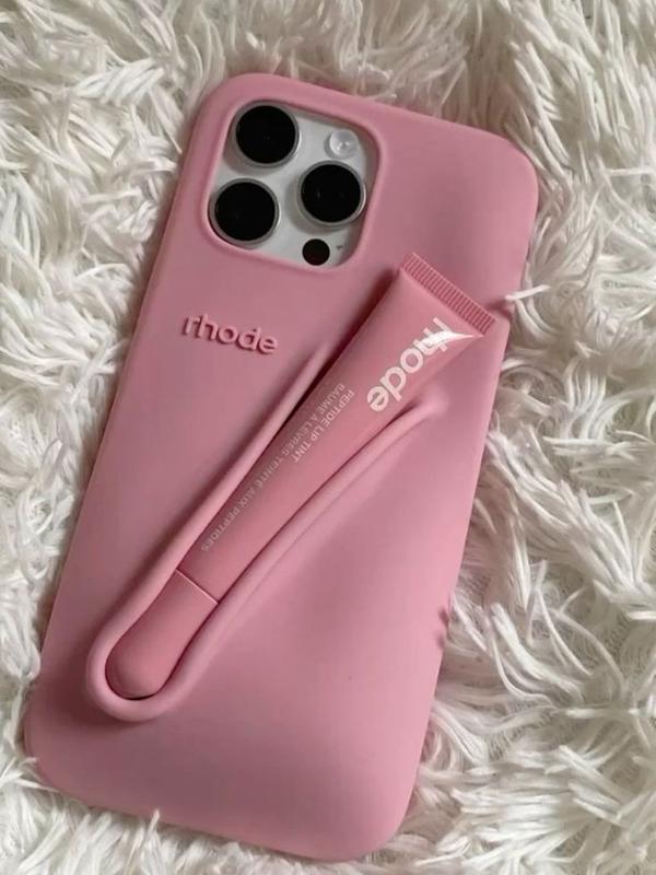 (Super sale 50%) 2026 Most-loved Colour Rhode Hailey Lip Gloss Holder Case, Soft Silicone Cover with Box and Lipstick For iPhone Girls