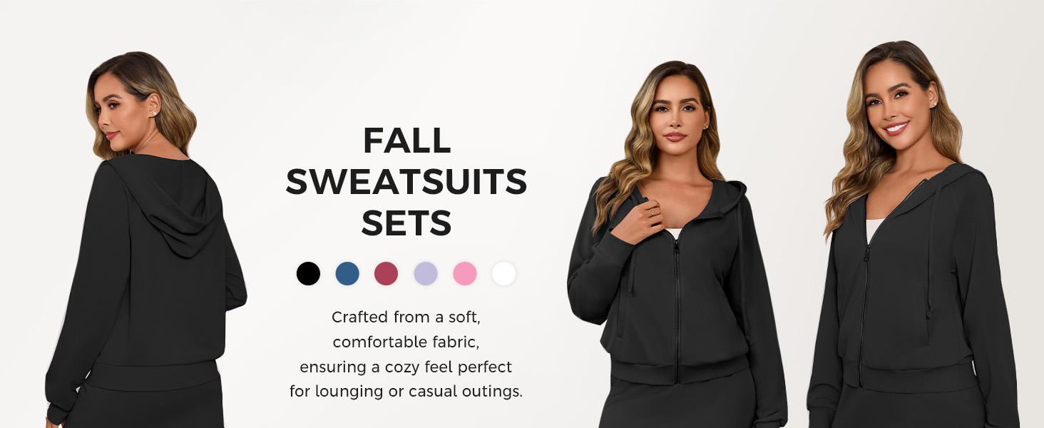 Fisoew Womens 2 Piece Outfits Casual Crewneck Sweatshirt High Waisted Split Skort Skirts Workout Matching Lounge Sets