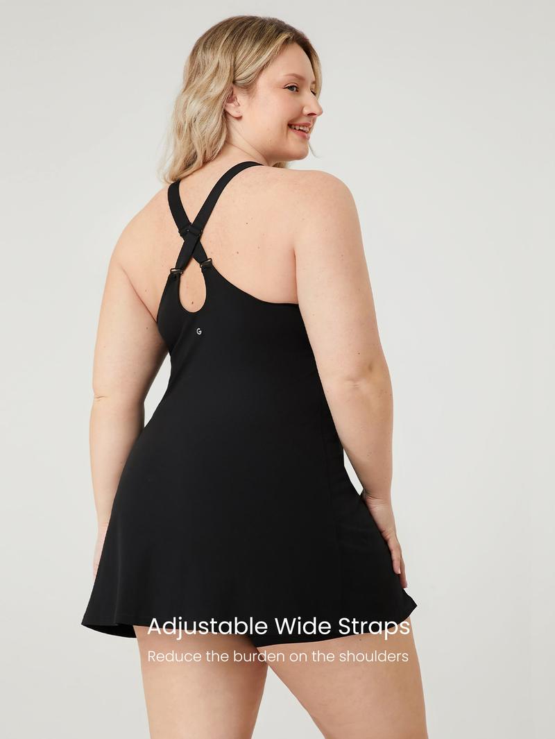 GLOWMODE FeatherFit-Air Peekaboo Plus Size Dress Built-In Shorts Pocket Anti-Slip Strips Dress TikTokShopBlackFriday