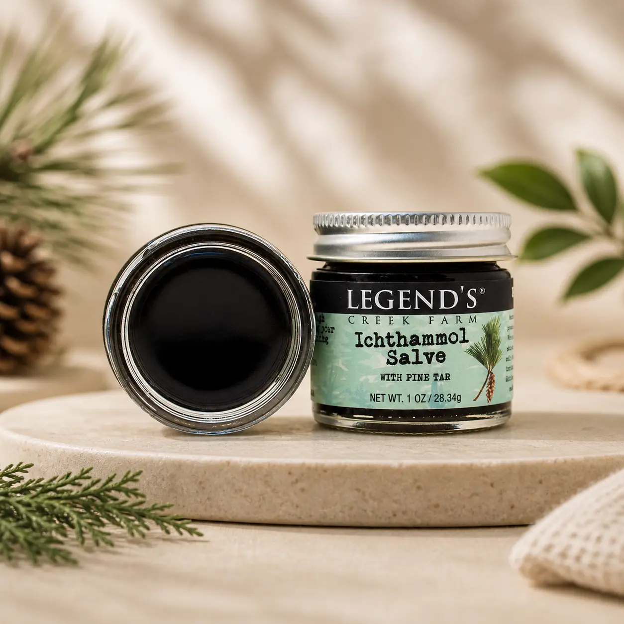 Natural Therapeutic Ichthammol Pine Tar Drawing Salve - Deep Muscle Relief Balm Ointment for Skin Remedies