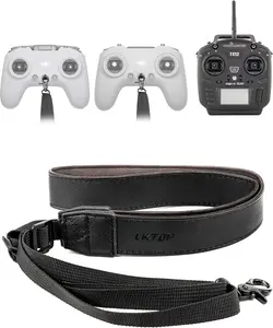 LKTOP Lanyard for DJI Avata/Avata 2, FPV, Phantom 3/4, O3/4 Air Unit, Inspire 2/1/Pro Drone, 50-63'' PU Leather Adjustable Neck Strap for DJI FPV Remote Controller 3/2, RadioMaster TX12, Jumper T18 Black Red RC Propellers Pair