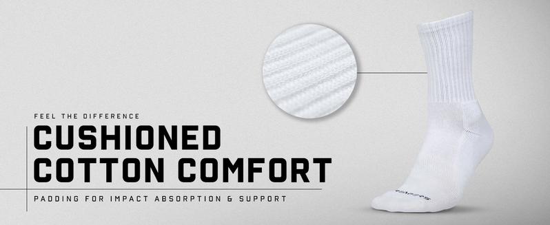 Gymreapers Performance Socks for Men & Women – Arch Support, Cushioned Sole, Breathable Moisture-Wicking Cotton – Available in Crew, Ankle & Quarter Styles and in 3-Pack, 6-Pack, or 9-Pack Bundles for Training, Workout, and Everyday Comfort