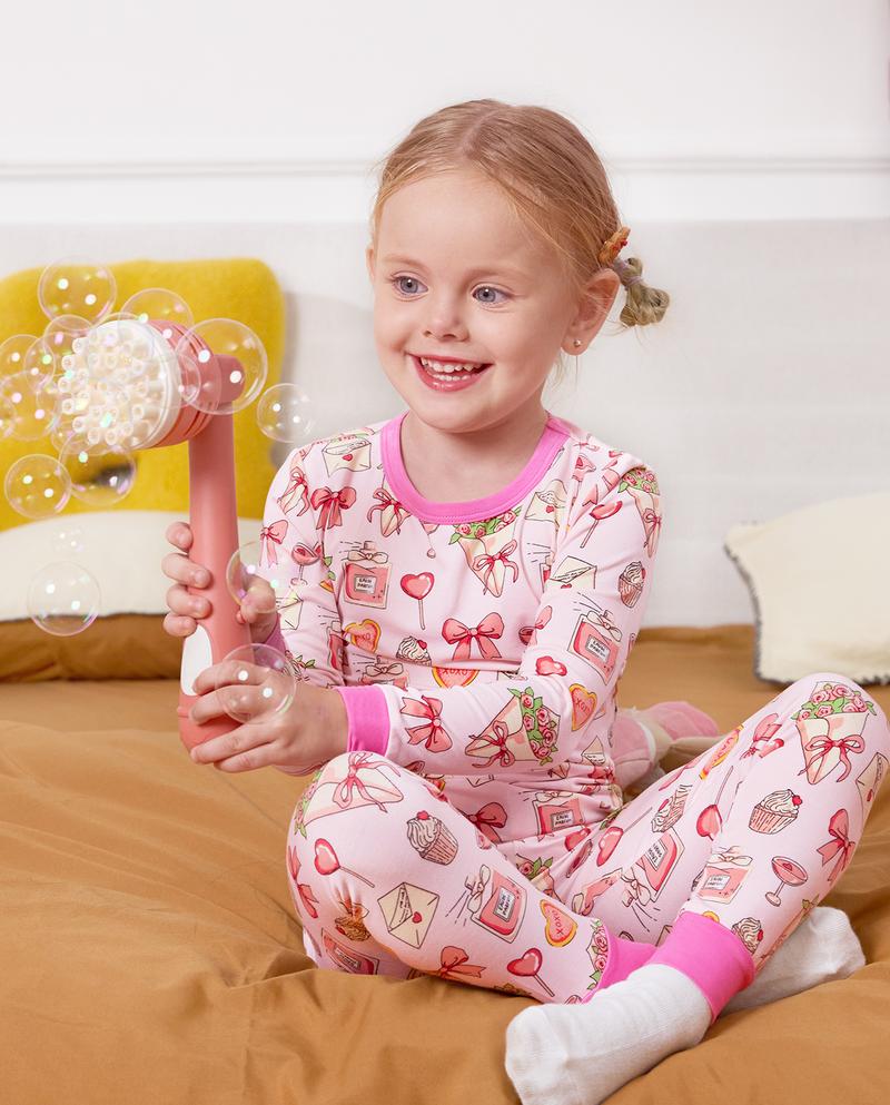 babee Reshinee Moisture-wicking Bamboo Pajama sets for Toddler Boys Girls,Temp-Sensing Babys Kids 2pcs Pjs,Long-Sleeve Snug Fit Sleepwear 12M-8Y Sets,Valentine's Day gift
