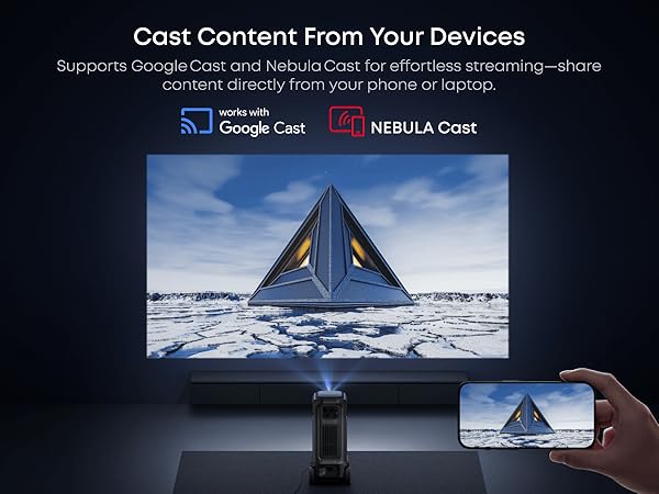 Nebula X1 Pro Triple Laser 4K Home & Outdoor Cinema Projector, 3500 ANSI Lumens Mobile Theater, 7.1.4 Spatial Sound, Official Dolby Atmos, Optical Zoom, 56000:1 Contrast, Intelligent Setup