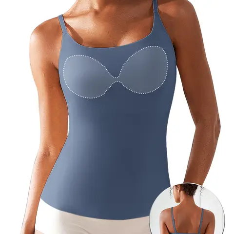 V FOR CITY Women's Basic Scoop Neck Home Tank Tops Adjustable Spaghetti Straps Sleeveless Basic Tops