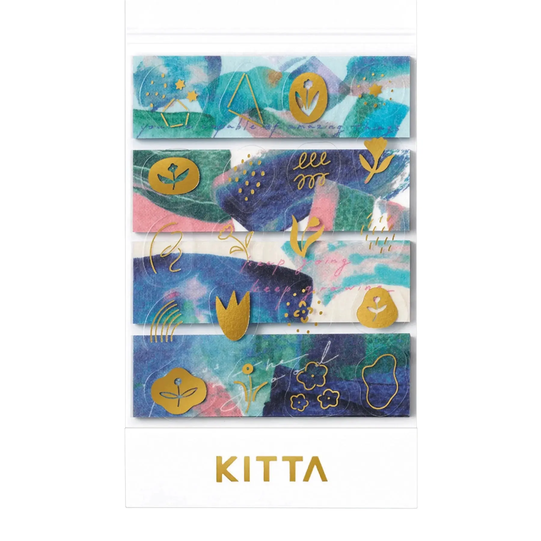 Hitotoki Kitta Washi Tape - Message (Gold Foil)