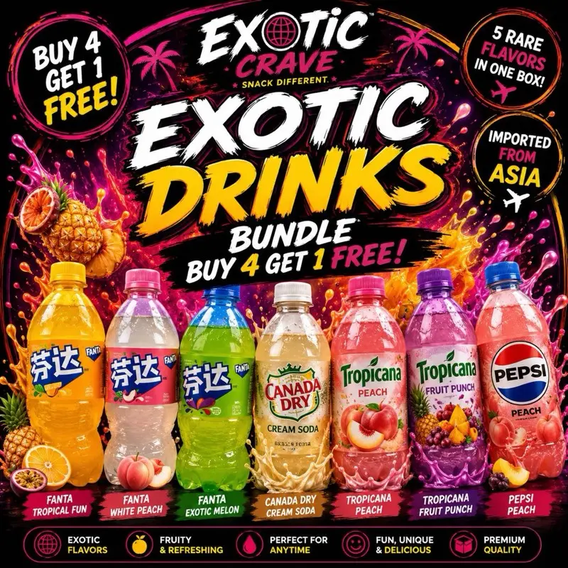 Exotic Asian Drink Variety Pack - Rare Imported Soda & Juice Bundle (5 Bottles)
