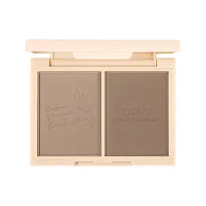 Rumilife 2-in-1 Blush and Contour Palette – Korean Makeup, Natural Glow, 3D Face Shaping