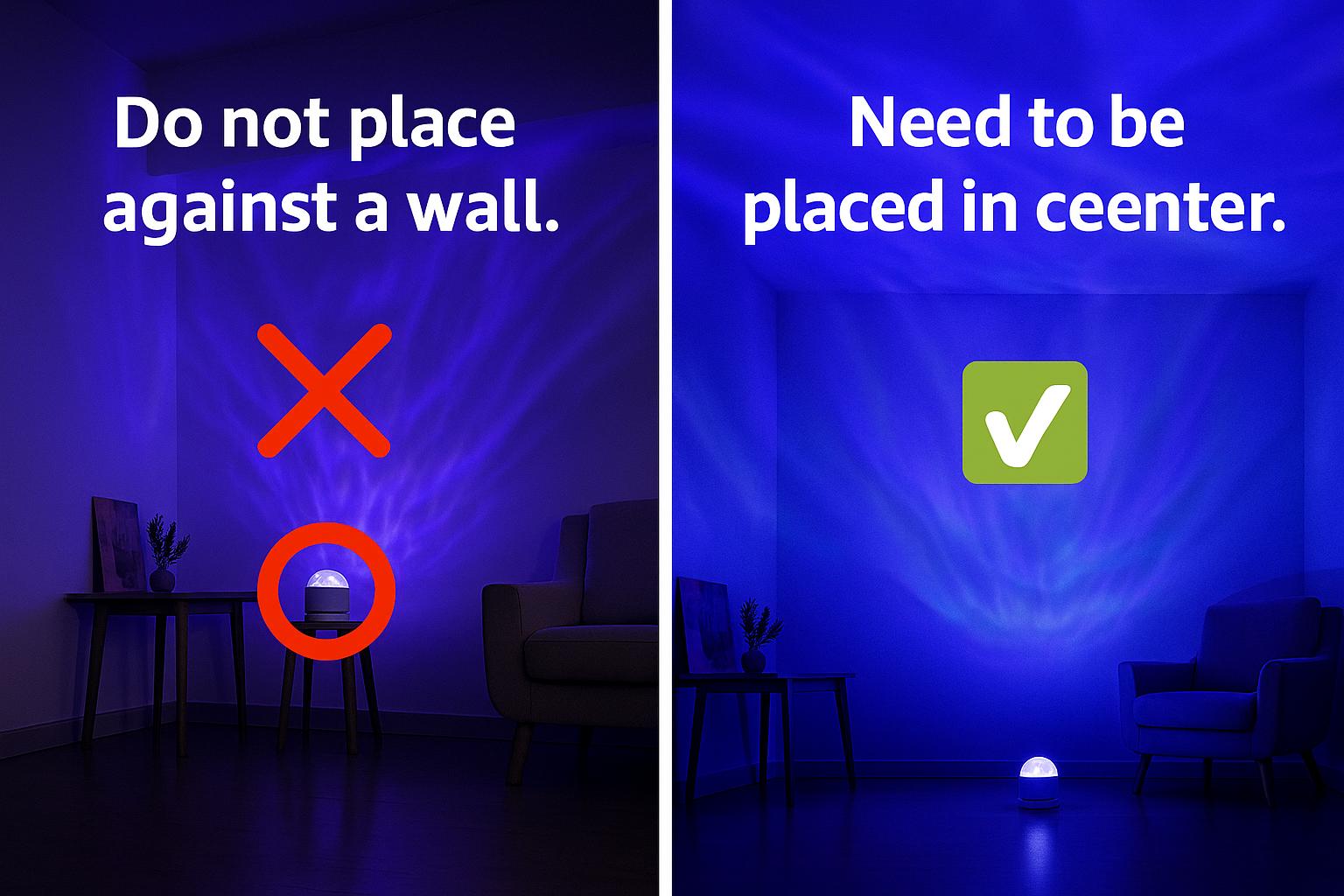 2 Scene-7 Color Star Projector Light with Music Rhythm, Ocean Wave & 3D Water Ripple Effects, Romantic Night Light for Bedroom, Party, Best Gift for Kids & Lovers