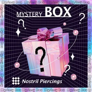 Oufer Mystery 6Pcs Value Pack Nostril Stud Piercing Ring High Quality Nose Ring for Stylish Nose Piercings