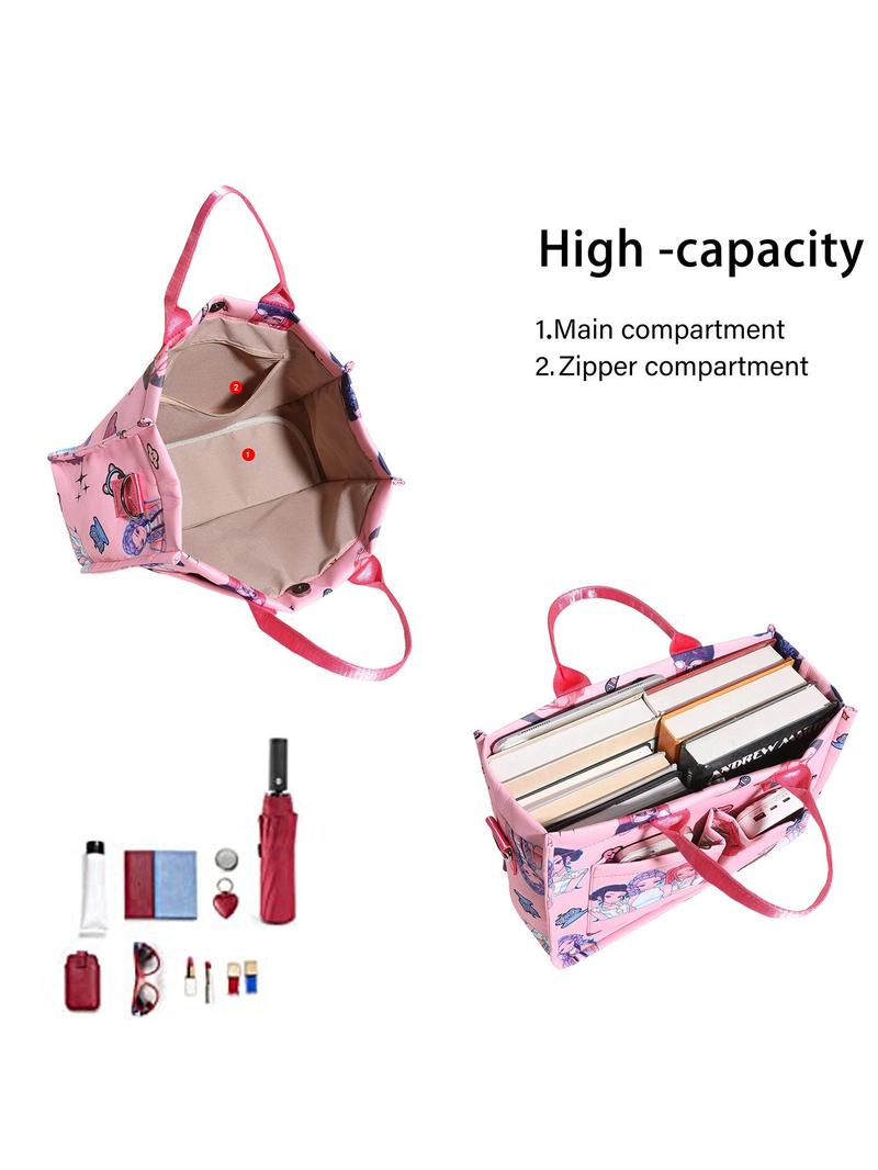 K-Pop Demon Hunter Tote Bag – Cute Cartoon Rumi, Mira & Zoey Print Crossbody Tote, Large Capacity Gift Bag