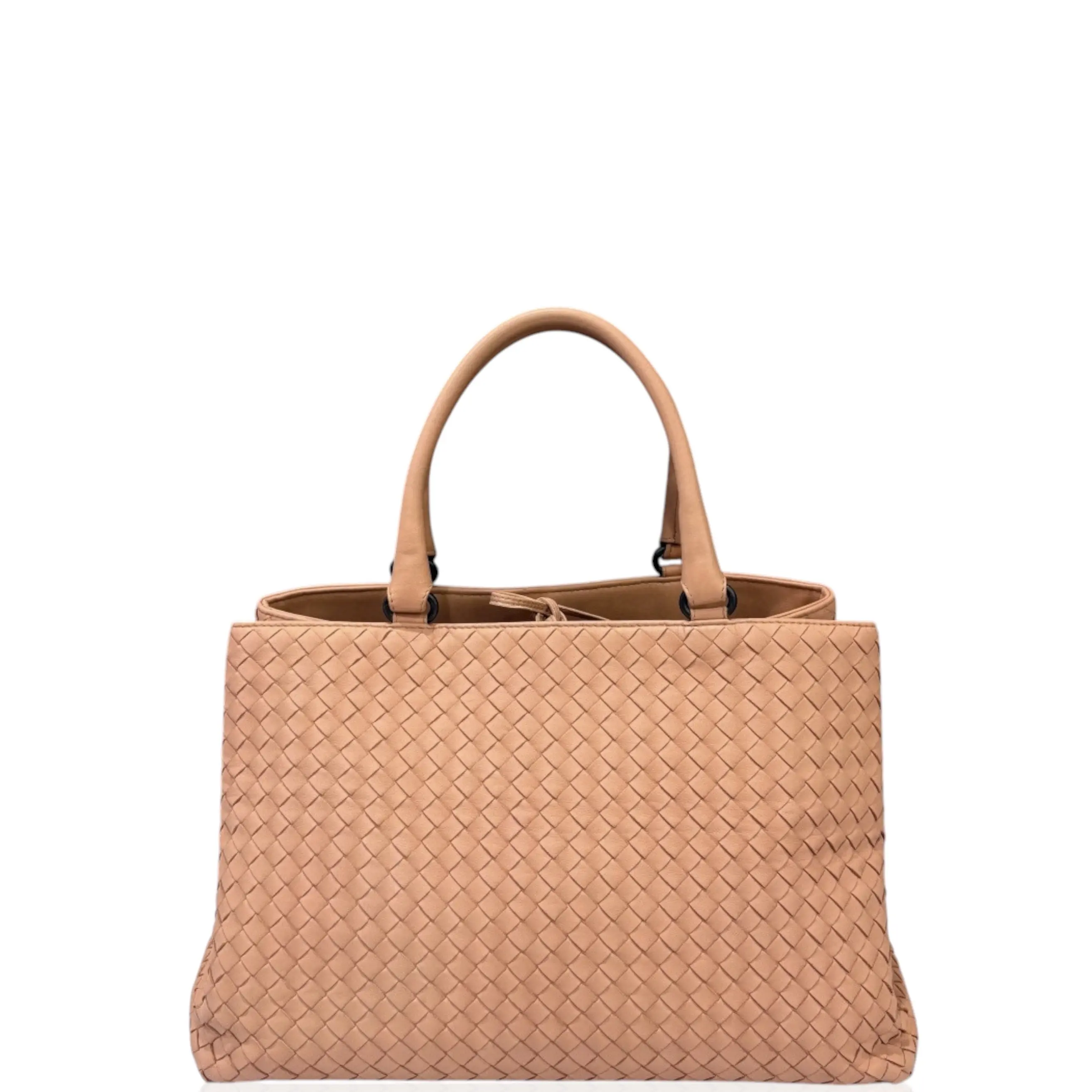 Pre-owned BOTTEGA VENETA Leather tote bags Tote Bag Lambskin Intrecciato Nappa Natural Tan (ym040126p3)
