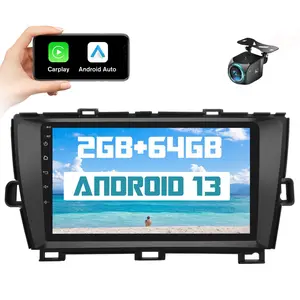 4+64GB Car Radio Stereo for【Toyota Prius 2010-2015】9Inch 2+64GB Android Head Unit Touchscreen with Wireless CarPlay Android Auto Bluetooth GPS Navigation