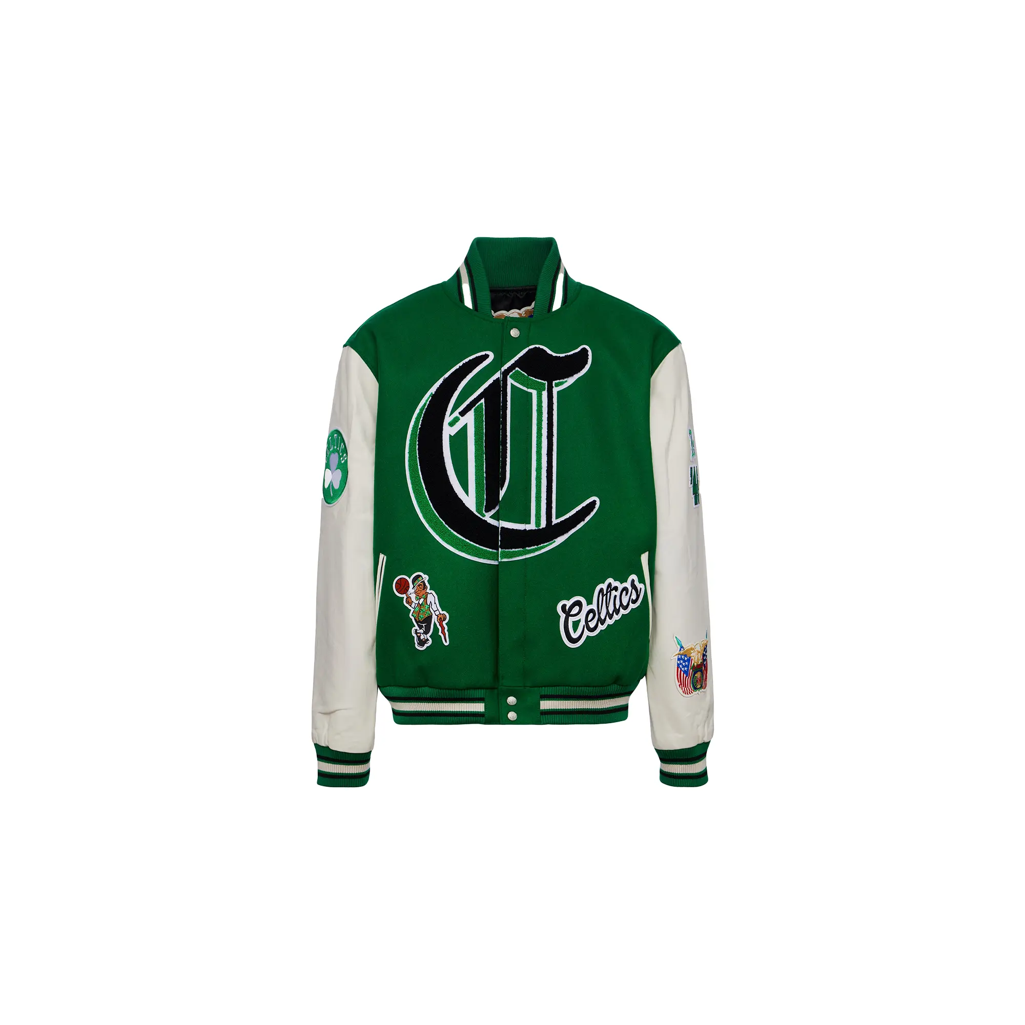 Boston Celtics Wool Leather Varsity Jacket "Green" NBA 102 CEL Boston Celtics Wool Leather Varsity Jacket "Green" NBA 102 CEL