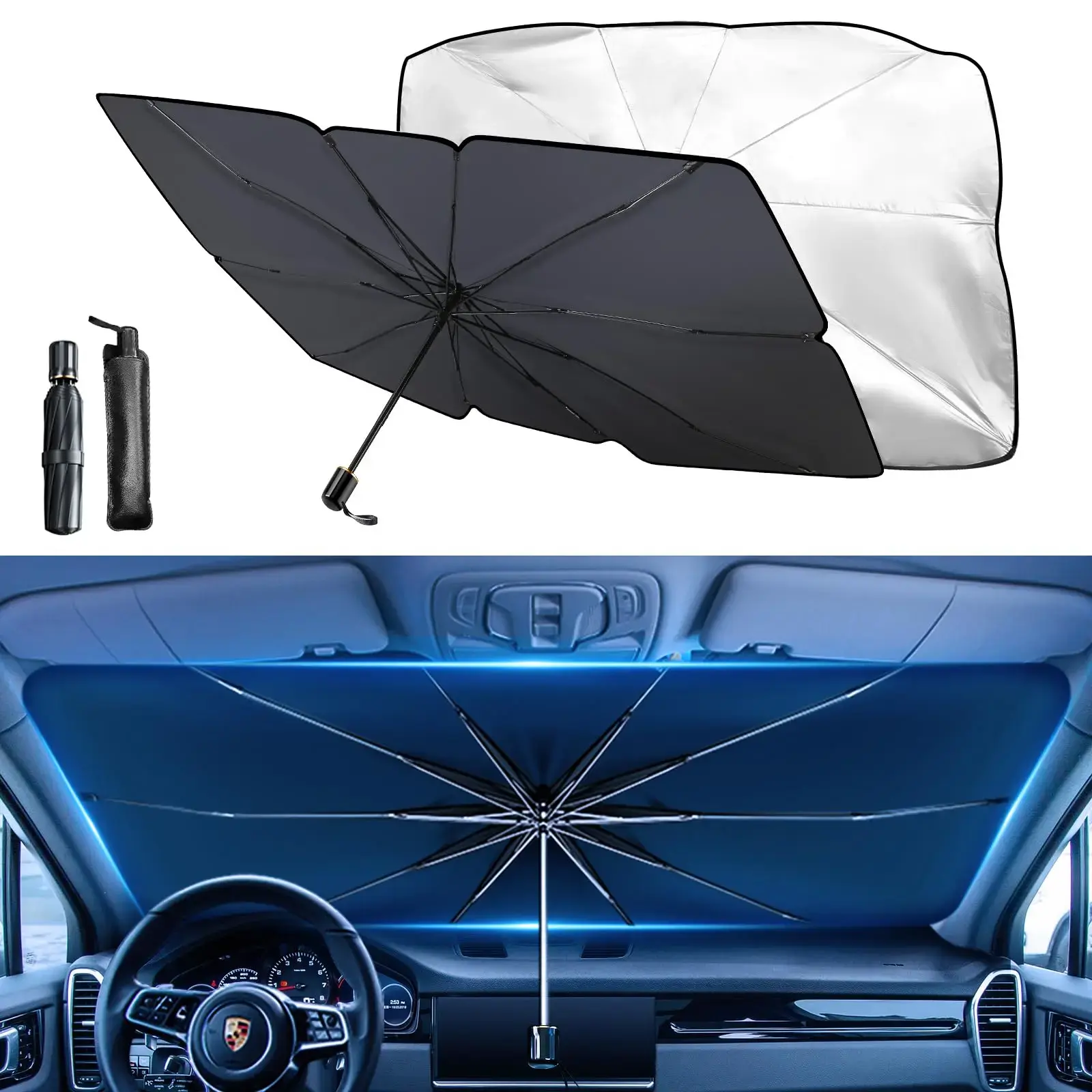 Car Windshield Cooling Umbrella for Daily, Car Windshield Sun Shade, Windshield Sunshade Car