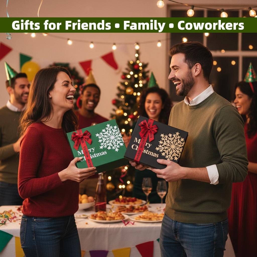 5PCS Christmas Gift Box, Christmas Boxes With Lids,  Portable、Foldable and Reusable, For Presents, Birthday Box, Gift Packging, Party, Family or Business