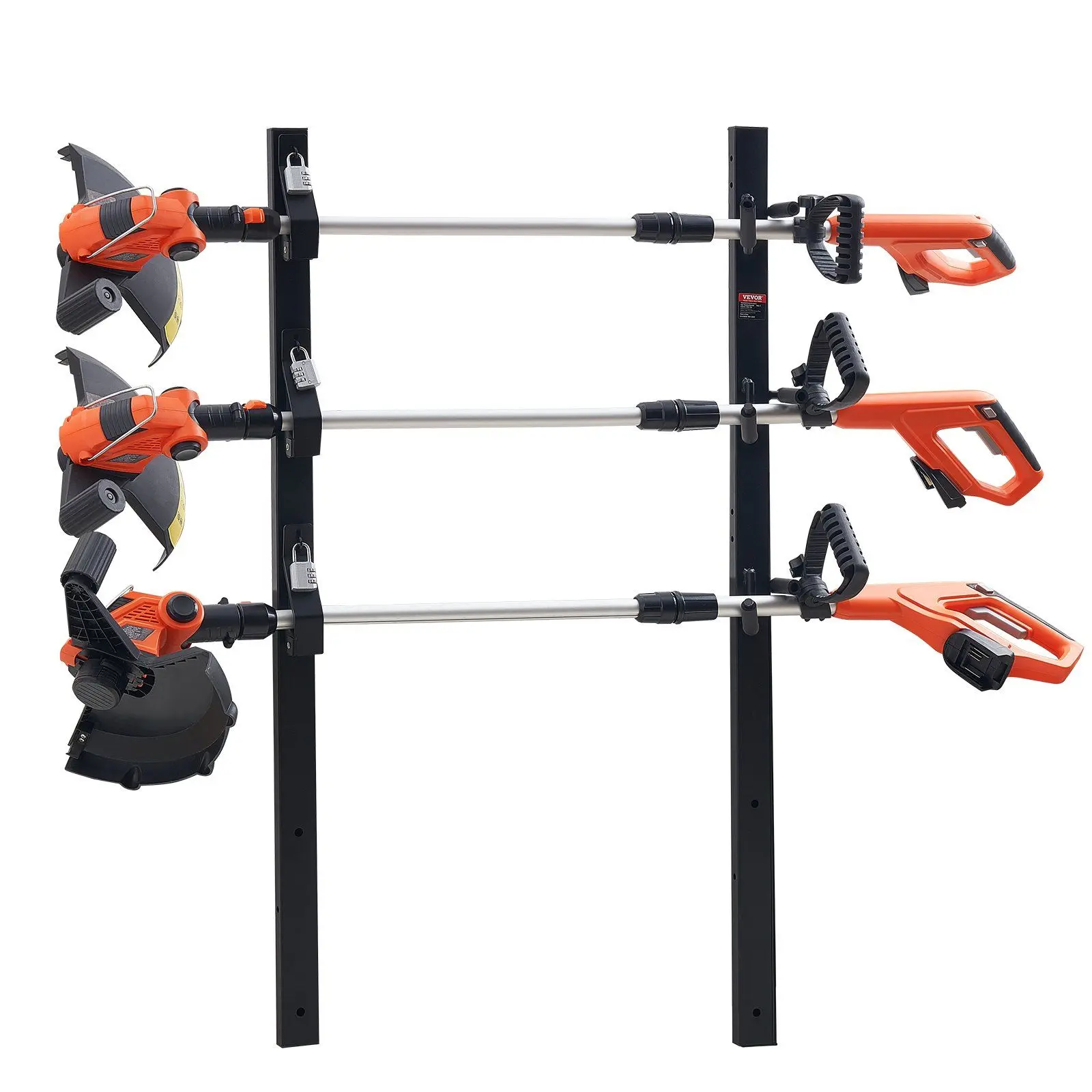 VEVOR Trimmer Rack, 3 Place Weeder Trimmer Rack, Locking Trim Holder Landscape Trailer Rack Carrier Mount on Open Pickup/Trailer Enclosed Trailers, Pair