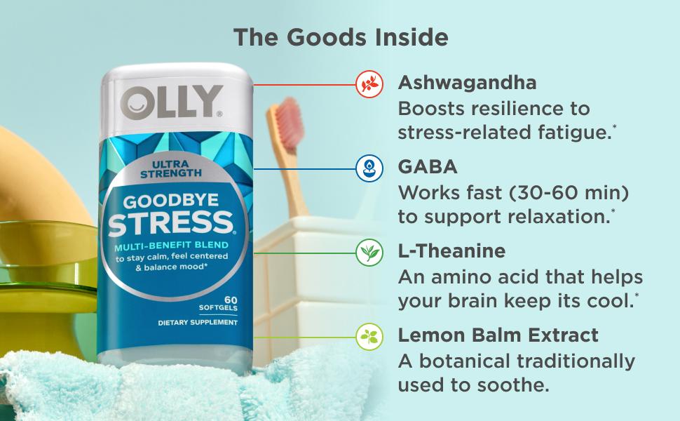 OLLY Ultra Goodbye Stress Softgels, 60ct