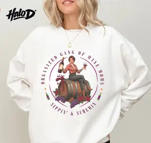 Organized Gang of Wine Moms Shirt – Funny Graphic Unisex Casual Fit for Wine Nights & Mom Humor