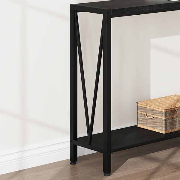 【GARVEE】Console Table, 2-Tier Entryway Table With Storage, Narrow Sofa Table With V Design, 43" Industrial Console Table for Entryway, Living Room, Hallway, Foyer, Corridor, Office 【GARVEE】Console Table, 2-Tier Entryway Table With Storage, Narrow Sofa Table With V Design, 43" Industrial Console Table for Entryway, Living Room, Hallway, Foyer, Corridor, Office