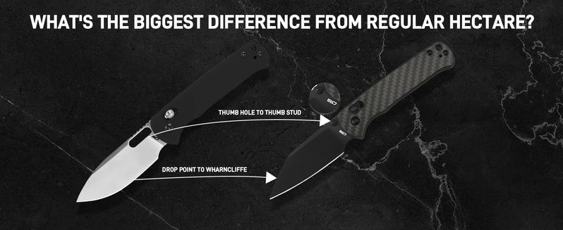 CJRB Hectare Pocket Folding Knife with AR-RPM9 Steel Blade and Black Carbon Fiber Handle, EDC Gear for Camping, Hunting, and FathersDayGift