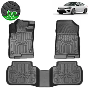 Canvcle Floor Mats Fit for Honda Civic 2022-2025 2026 Sedan Hatchback Si Fuel (Include Sport,Not for Hybrid) & Acura Integra 2023 2024 Accessories(Fit 2nd Row Has or No USB Port)