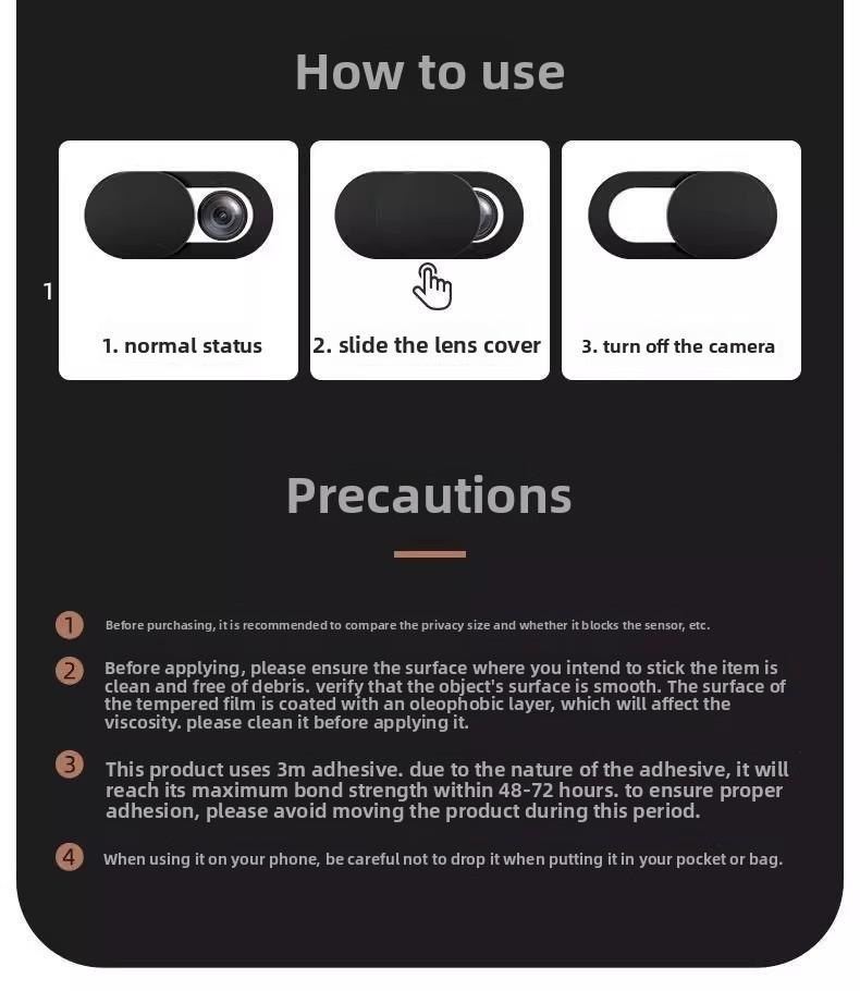 New Privacy Screen Protector for Front Camera on Mobile Phones Tablets Laptops Universal Compatibility Easy Installation Enhanced Privacy