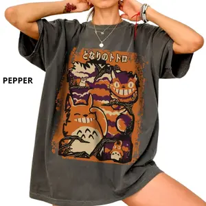 My Neighbor Totoro T-Shirt | Studio Ghibli Fantasy Anime Tee - Vintage Graphic Tee – Menswear & Womenswear – Streetwear Tops – Casual Cotton Crewneck Shortsleeve T-shirt