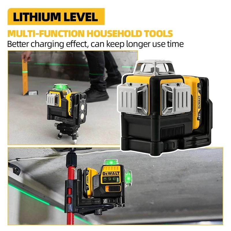 Dewalt NEW DW089LG 12 Lines 3 Sides*360 Degree Vertical 12V Lithium Battery Laser Level Horizontal Green Meter Outdoor leveling Dewalt NEW DW089LG 12 Lines 3 Sides*360 Degree Vertical 12V Lithium Battery Laser Level Horizontal Green Meter Outdoor leveling