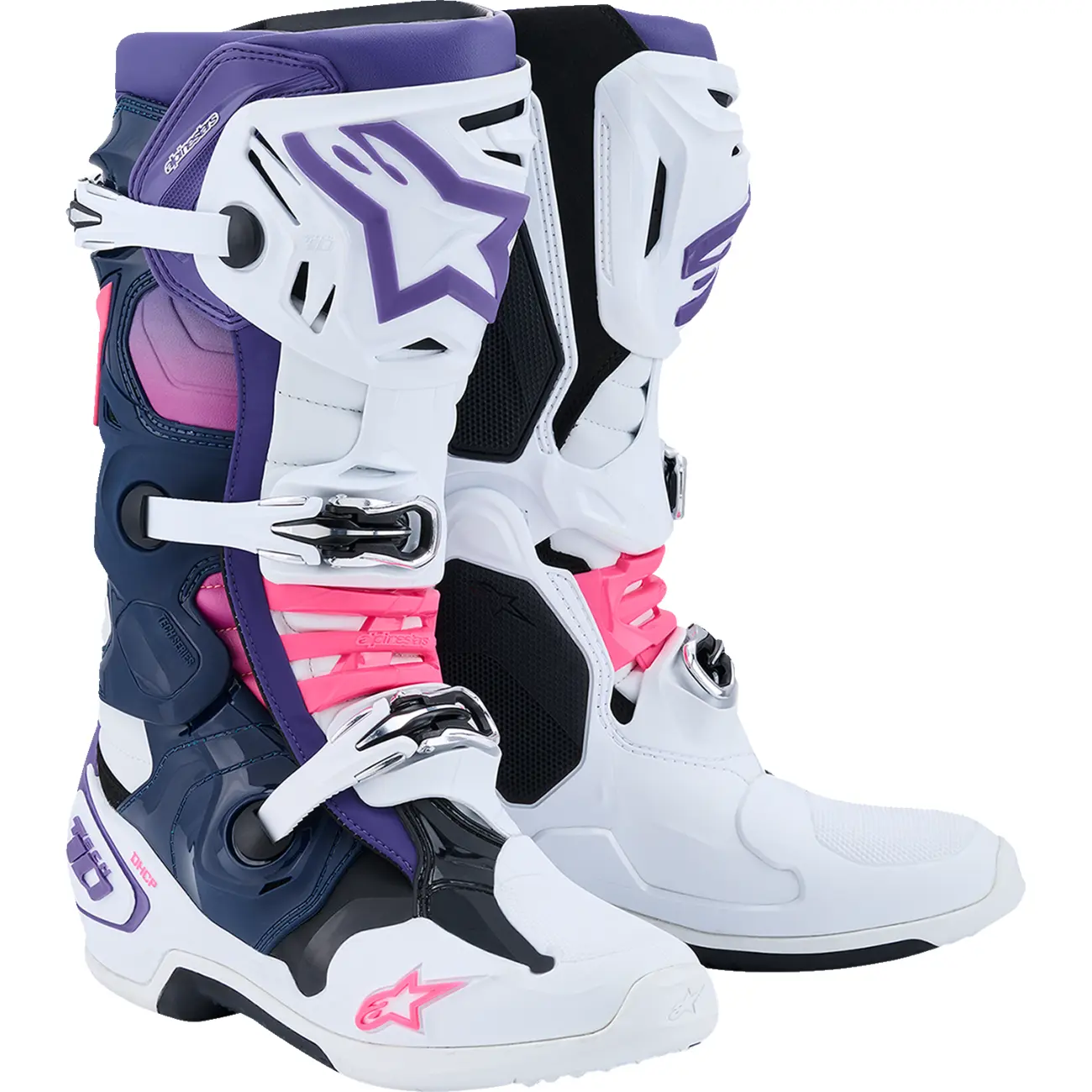 ALPINESTARS Tech 10 Boots - White/Violet/Navy/Pink Fluorescent - US 13 / EU 48 2010020-2780-13