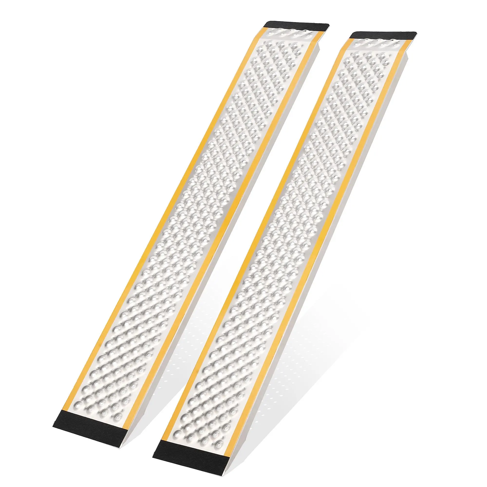 Heavy-Duty 47" Aluminum Mower Ramps 2-Pack, 880 LBS Capacity, Wide Track Anti-Slip Design for Safe Loading of Lawn Tractors, Zero-Turn Mowers, ATVs Into Shed