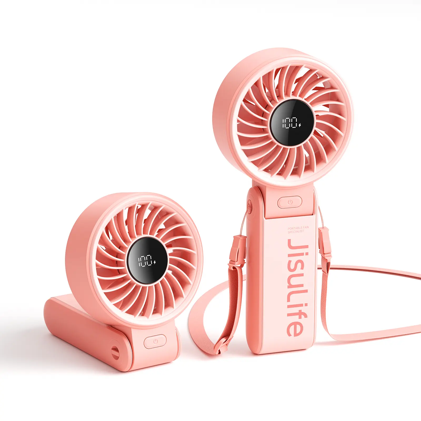 JISULIFE Portable Mini Fan 5000mAh, 150° Foldable USB Fan with 5 Speeds, 3-in-1 Handheld/Desk/Neck Strong Wind Fan, Lightweight Cooling for Travel & Concerts, Perfect Gift for Family & Friends,dorm essentials,home essentials
