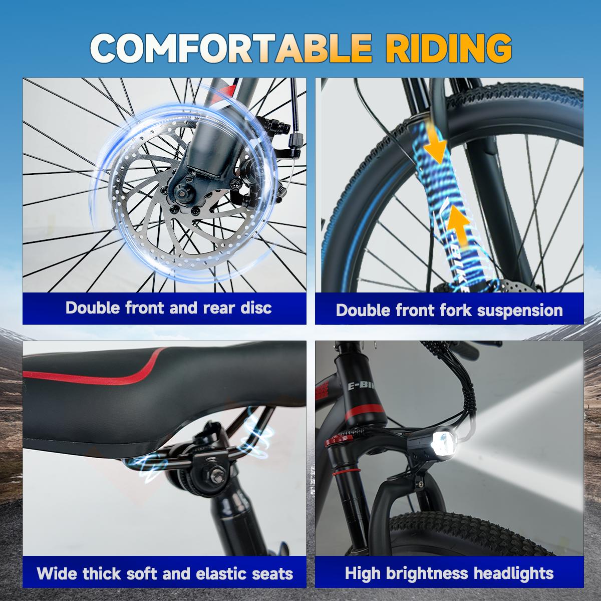 APYEAR 1500W Powerful Motor 26" Electric Mountain Bike for Adults 25MPH Speed 30-Mile Range 7-Speed Gears ebike for Commuting Adventure UL Certified Safety