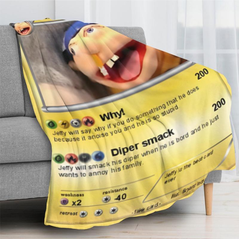Sml Jeffy's uniquely printed flannel microfiber blanket is suitable for all seasons and can be used as sofa or office bedding, making it a great gift for fans.
