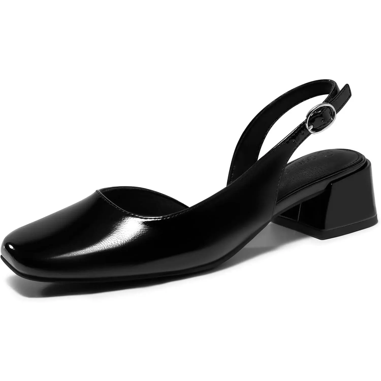Coutgo Womens Chunky Low Heels D'Orsay Slingback Pumps Closed Square Toe Work Office Dress Shoes tiktokshopbacktoschool